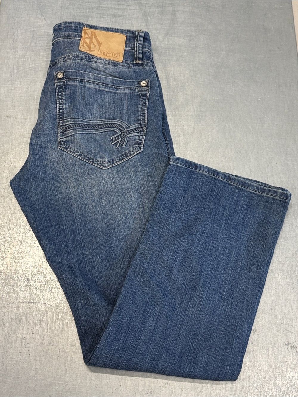 Mavi Women's Straight Leg Mid Blue Jeans